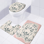 Princess Poodle Print 3 Piece Bath Mat Set