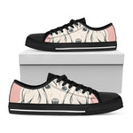 Princess Poodle Print Black Low Top Shoes 