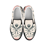 Princess Poodle Print Black Slip On Shoes