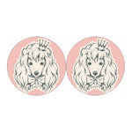 Princess Poodle Print Car Coasters