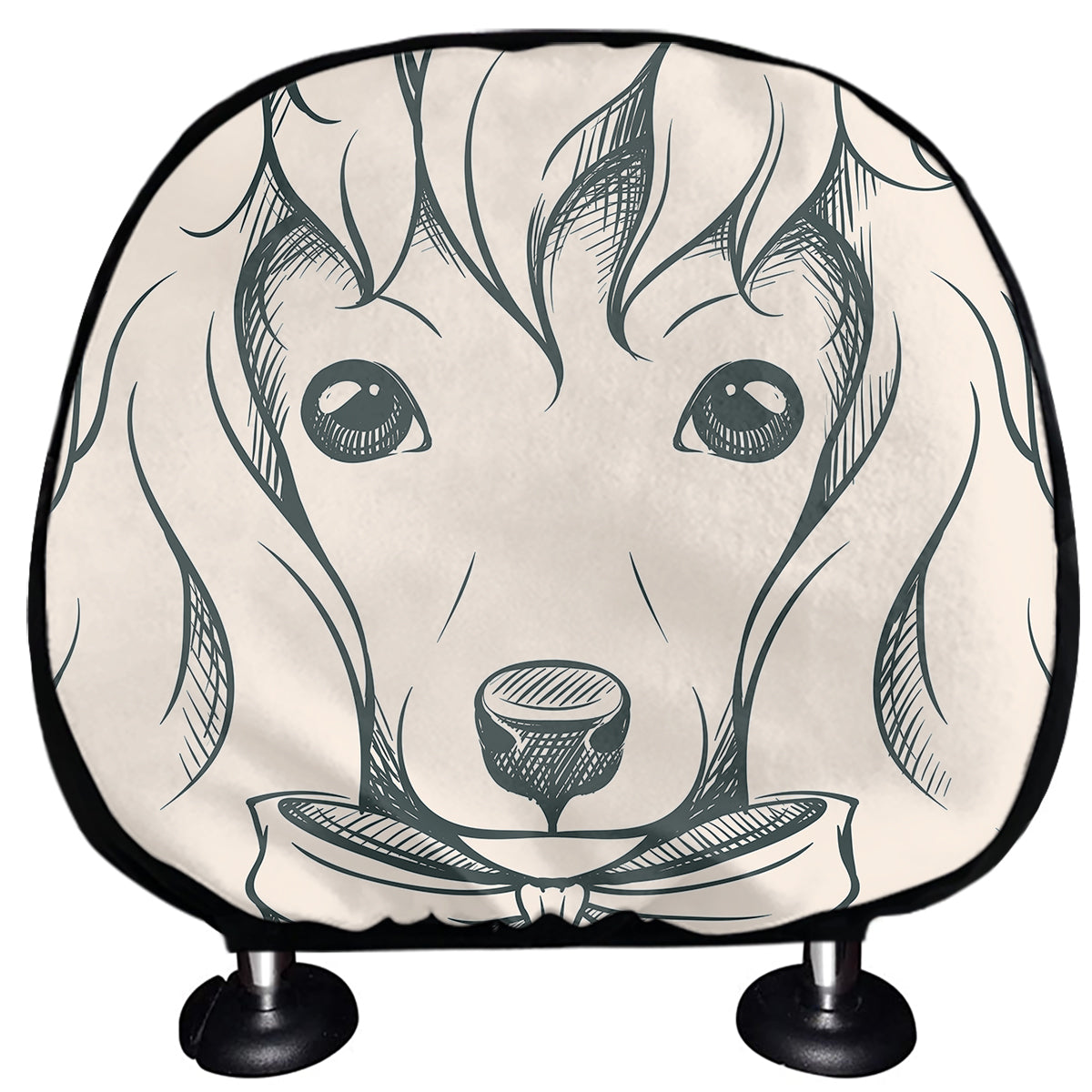Princess Poodle Print Car Headrest Covers