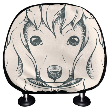 Princess Poodle Print Car Headrest Covers