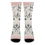 Princess Poodle Print Crew Socks