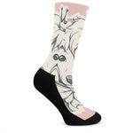 Princess Poodle Print Crew Socks