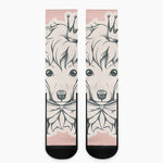 Princess Poodle Print Crew Socks
