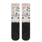 Princess Poodle Print Crew Socks