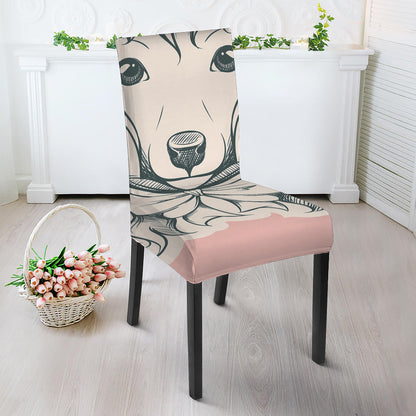 Princess Poodle Print Dining Chair Slipcover