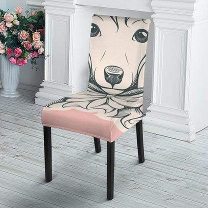 Princess Poodle Print Dining Chair Slipcover