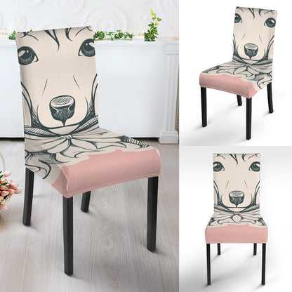 Princess Poodle Print Dining Chair Slipcover