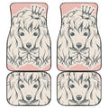 Princess Poodle Print Front and Back Car Floor Mats