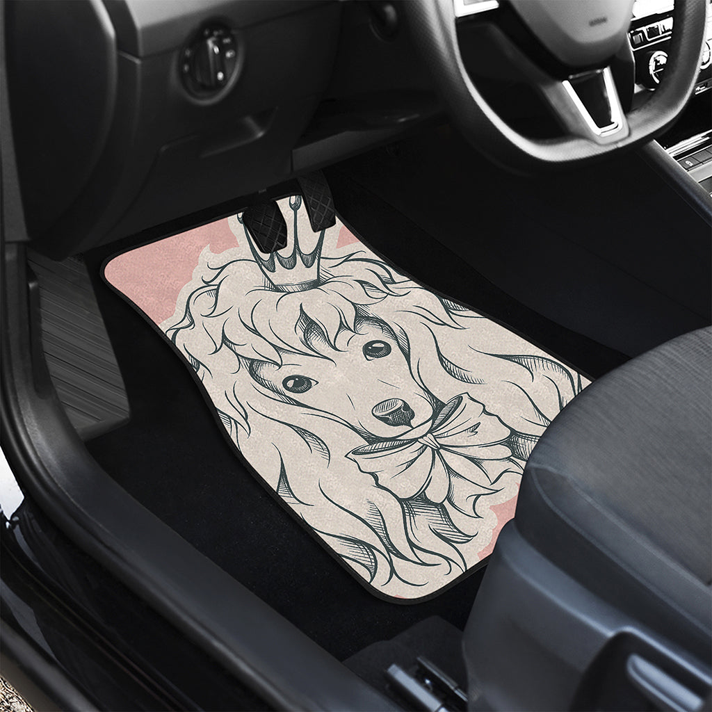 Princess Poodle Print Front and Back Car Floor Mats