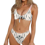 Princess Poodle Print Front Bow Tie Bikini