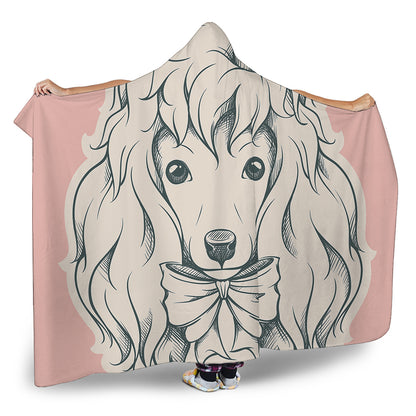 Princess Poodle Print Hooded Blanket