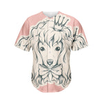 Princess Poodle Print Men's Baseball Jersey