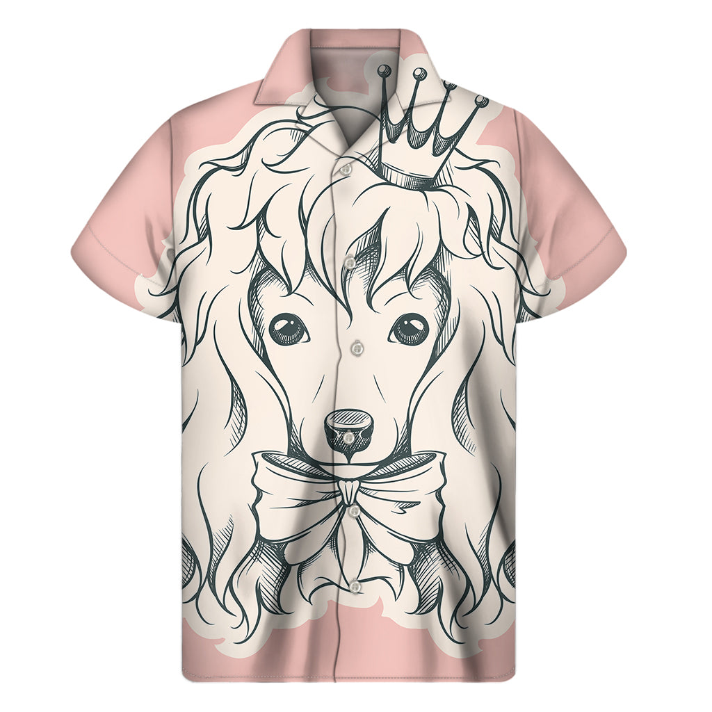 Princess Poodle Print Men's Short Sleeve Shirt