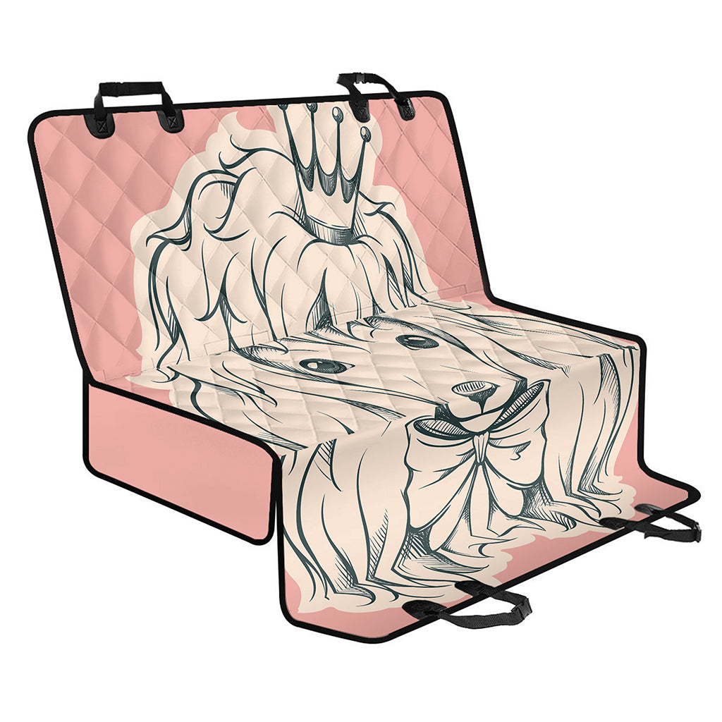 Princess Poodle Print Pet Car Back Seat Cover