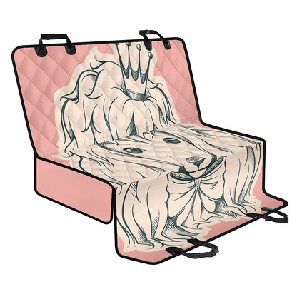 Princess Poodle Print Pet Car Back Seat Cover