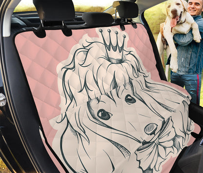 Princess Poodle Print Pet Car Back Seat Cover
