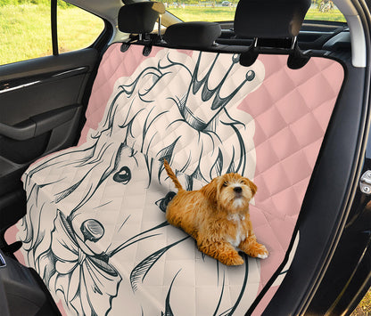 Princess Poodle Print Pet Car Back Seat Cover