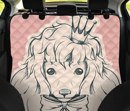Princess Poodle Print Pet Car Back Seat Cover