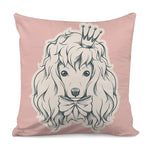 Princess Poodle Print Pillow Cover