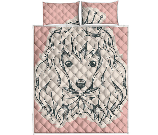 Princess Poodle Print Quilt Bed Set