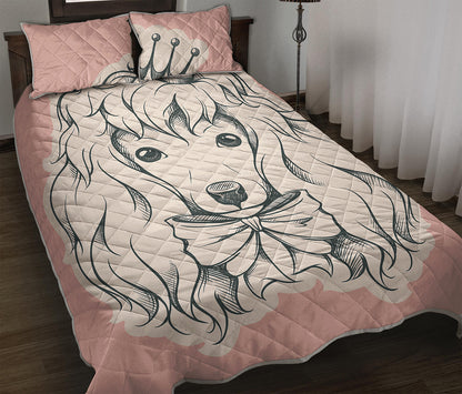 Princess Poodle Print Quilt Bed Set