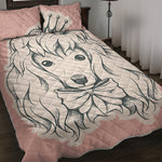 Princess Poodle Print Quilt Bed Set