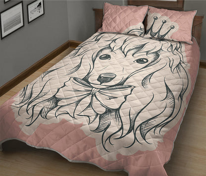 Princess Poodle Print Quilt Bed Set