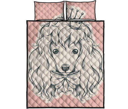 Princess Poodle Print Quilt Bed Set