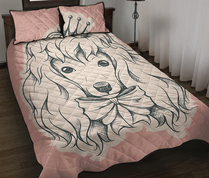 Princess Poodle Print Quilt Bed Set
