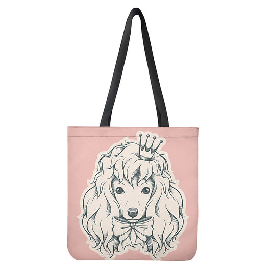 Princess Poodle Print Tote Bag