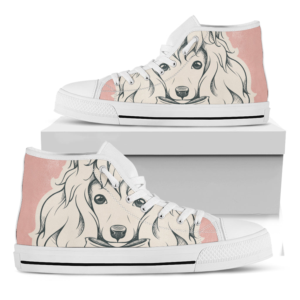 Princess Poodle Print White High Top Shoes