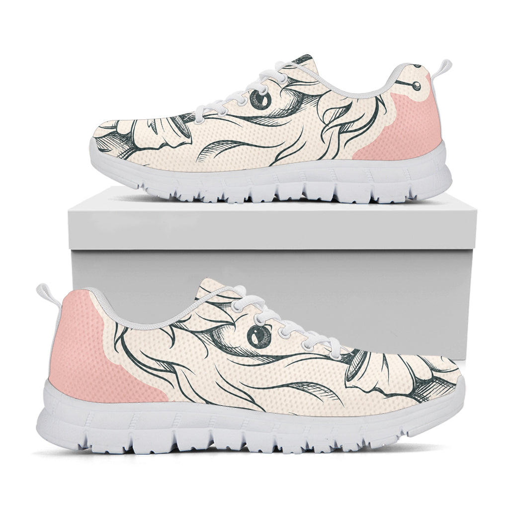Princess Poodle Print White Sneakers