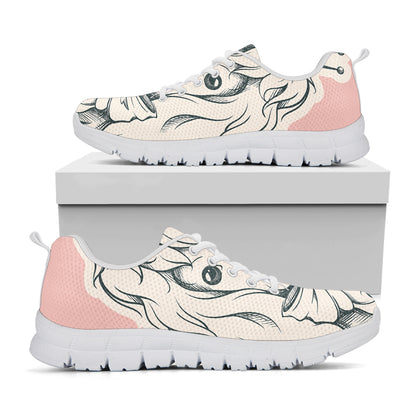 Princess Poodle Print White Sneakers