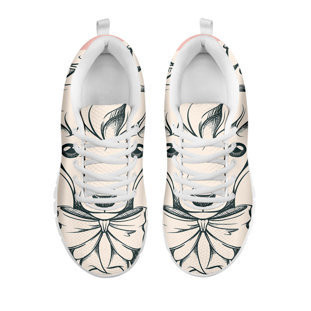 Princess Poodle Print White Sneakers
