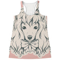 Princess Poodle Print Women's Racerback Tank Top