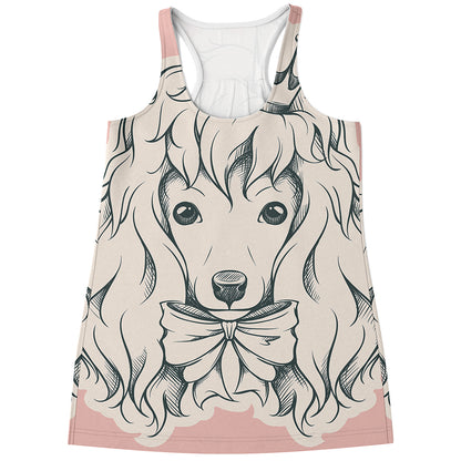Princess Poodle Print Women's Racerback Tank Top