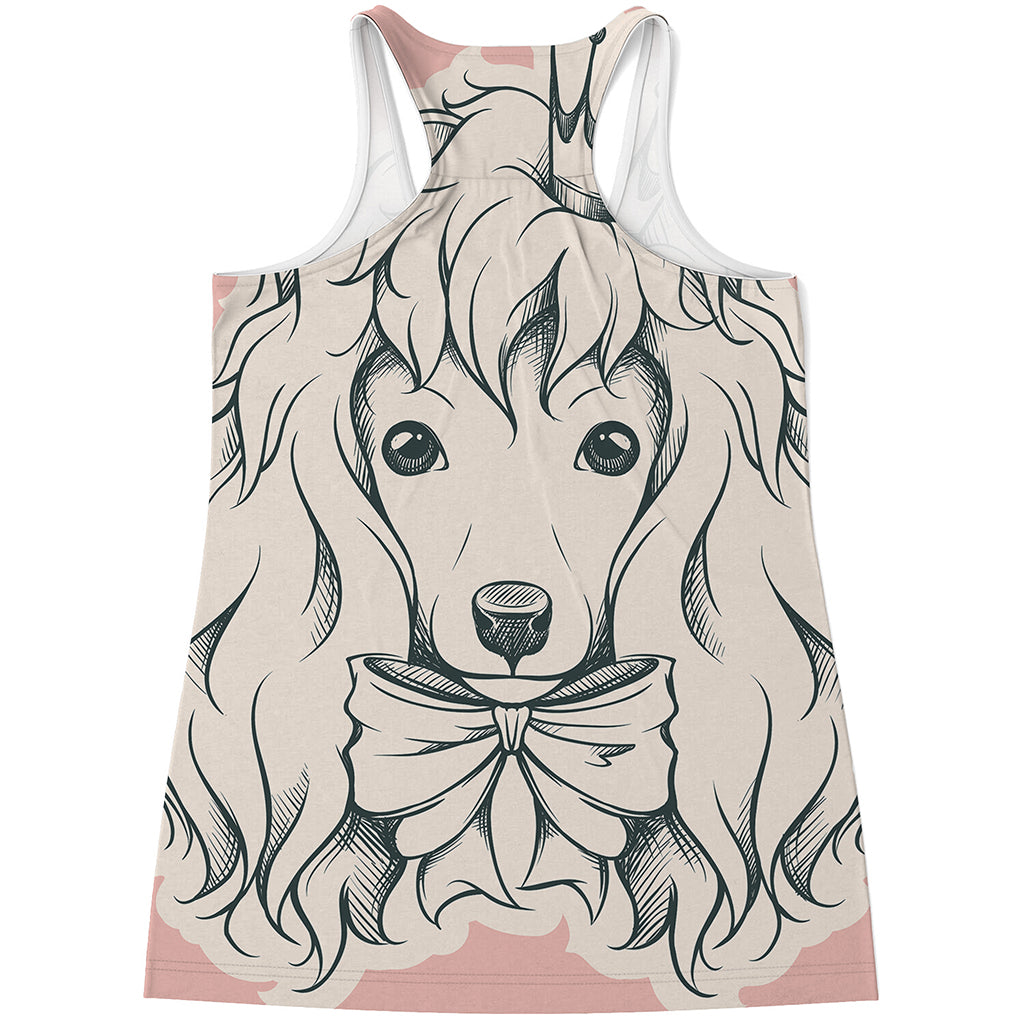 Princess Poodle Print Women's Racerback Tank Top