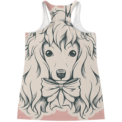 Princess Poodle Print Women's Racerback Tank Top