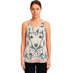 Princess Poodle Print Women's Racerback Tank Top