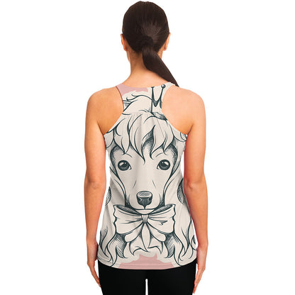Princess Poodle Print Women's Racerback Tank Top