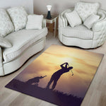 Pro Golf Swing Print Area Rug