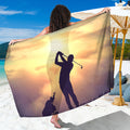 Pro Golf Swing Print Beach Sarong Wrap