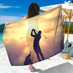 Pro Golf Swing Print Beach Sarong Wrap