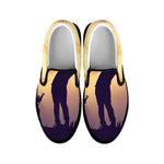 Pro Golf Swing Print Black Slip On Shoes