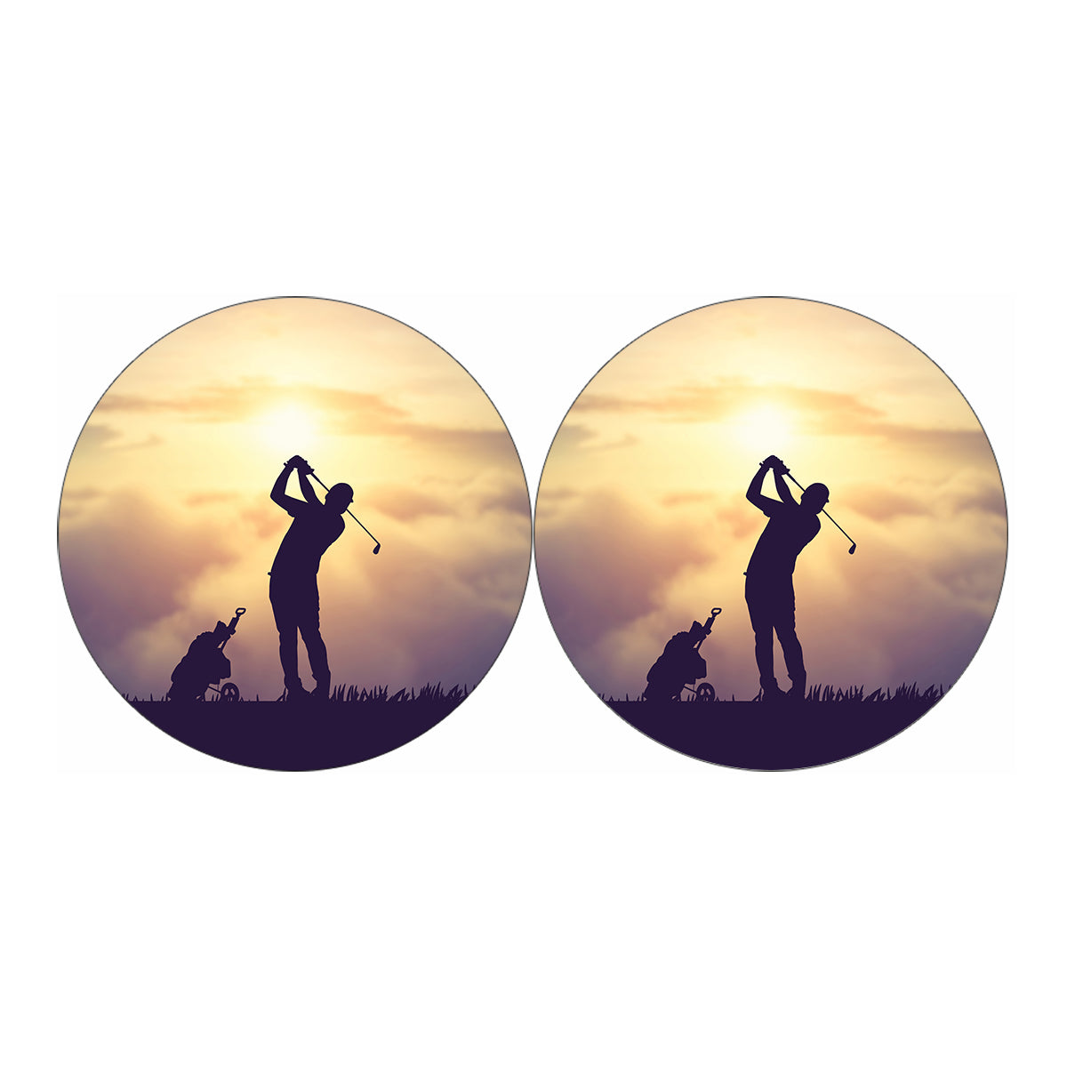 Pro Golf Swing Print Car Coasters