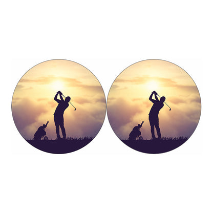 Pro Golf Swing Print Car Coasters