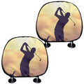 Pro Golf Swing Print Car Headrest Covers