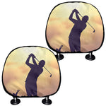 Pro Golf Swing Print Car Headrest Covers